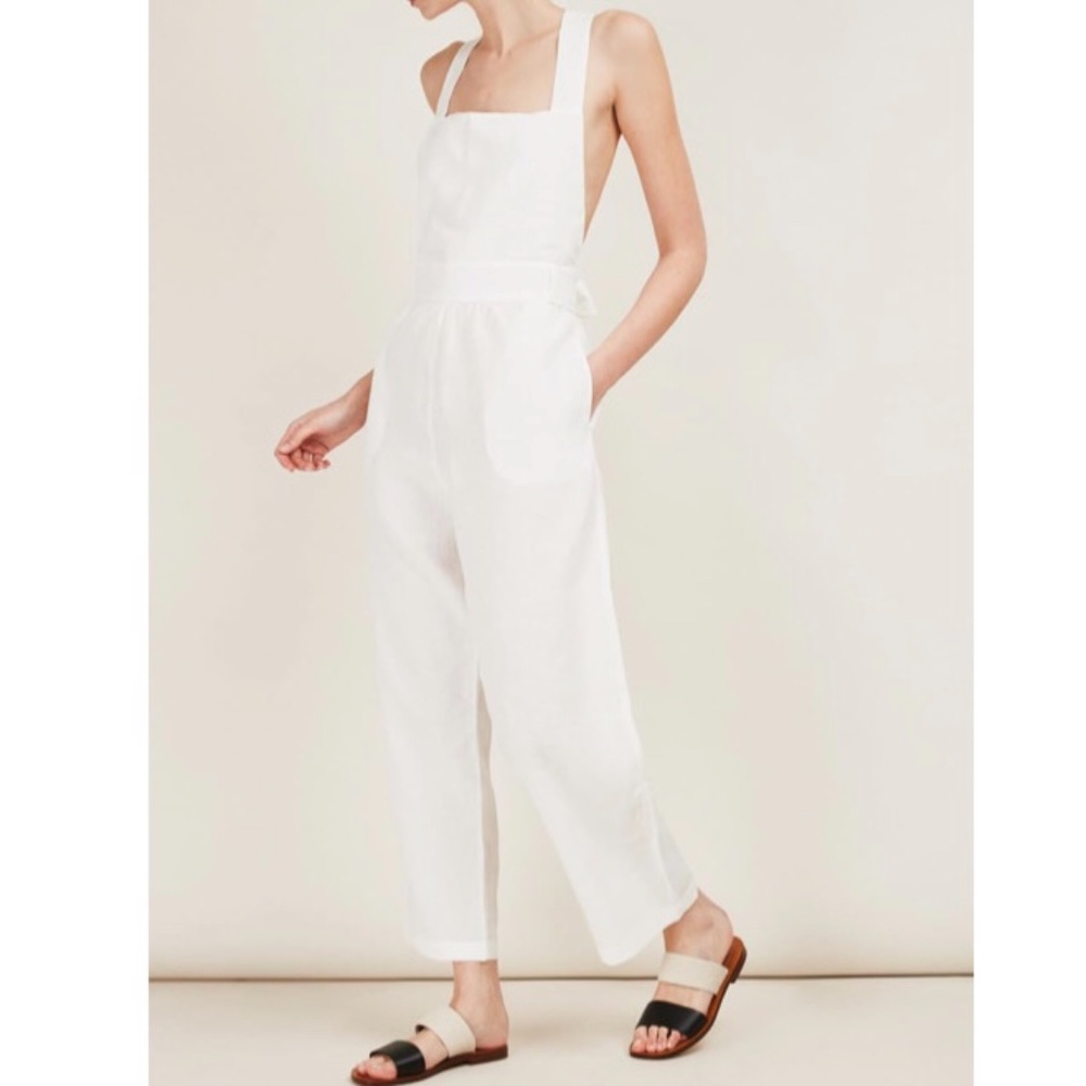 Style Nanda white wide leg sleeveless jumpsuit OS - Picture 1 of 10